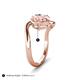 5 - Velona 2.38 ctw Oval Shape Morganite (8 x 6 mm) and IGI Certified Cushion Shape Lab Grown Diamond (6 mm) Women Toi Et Moi Wave Engagement Ring 
