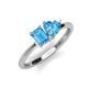 3 - Esther Emerald & Heart Shape Blue Topaz 2 Stone Duo Ring 