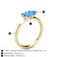 4 - Esther Emerald & Heart Shape Blue Topaz 2 Stone Duo Ring 