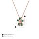 3 - Bloom Created Alexandrite and Lab Grown Diamonds Petite Women Flower Pendant Necklace 