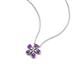 4 - Bloom Amethyst and Lab Grown Diamonds Petite Women Flower Pendant Necklace 