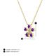 3 - Bloom Amethyst and Lab Grown Diamonds Petite Women Flower Pendant Necklace 