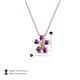 3 - Bloom Amethyst and Lab Grown Diamonds Petite Women Flower Pendant Necklace 