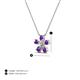 3 - Bloom Amethyst and Lab Grown Diamonds Petite Women Flower Pendant Necklace 