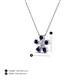 3 - Bloom Blue Sapphire and Lab Grown Diamonds Petite Women Flower Pendant Necklace 