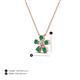 3 - Bloom Emerald and Lab Grown Diamonds Petite Women Flower Pendant Necklace 