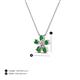 3 - Bloom Green Garnet and Lab Grown Diamonds Petite Women Flower Pendant Necklace 