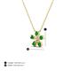 3 - Bloom Green Garnet and Lab Grown Diamonds Petite Women Flower Pendant Necklace 