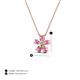 3 - Bloom Pink Sapphire and Lab Grown Diamonds Petite Women Flower Pendant Necklace 
