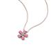 4 - Bloom Pink Sapphire and Lab Grown Diamonds Petite Women Flower Pendant Necklace 