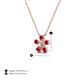 3 - Bloom Ruby and Lab Grown Diamonds Petite Women Flower Pendant Necklace 