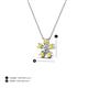 3 - Bloom Yellow Sapphire and Lab Grown Diamonds Petite Women Flower Pendant Necklace 