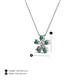 3 - Bloom Created Alexandrite and Natural Diamonds Petite Women Flower Pendant Necklace 