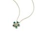 4 - Bloom Blue Diamonds and Natural Diamonds Petite Women Flower Pendant Necklace 