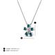 3 - Bloom Blue Diamonds and Natural Diamonds Petite Women Flower Pendant Necklace 