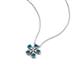 4 - Bloom Blue Diamonds and Natural Diamonds Petite Women Flower Pendant Necklace 