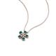 4 - Bloom Blue Diamonds and Natural Diamonds Petite Women Flower Pendant Necklace 