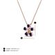 3 - Bloom Blue Sapphire and Natural Diamonds Petite Women Flower Pendant Necklace 