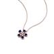 4 - Bloom Blue Sapphire and Natural Diamonds Petite Women Flower Pendant Necklace 