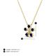 3 - Bloom Blue Sapphire and Natural Diamonds Petite Women Flower Pendant Necklace 