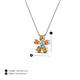 3 - Bloom Citrine and Natural Diamonds Petite Women Flower Pendant Necklace 