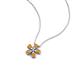 4 - Bloom Citrine and Natural Diamonds Petite Women Flower Pendant Necklace 