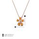 3 - Bloom Citrine and Natural Diamonds Petite Women Flower Pendant Necklace 