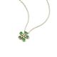 4 - Bloom Green Garnet and Natural Diamonds Petite Women Flower Pendant Necklace 