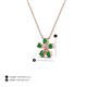 3 - Bloom Green Garnet and Natural Diamonds Petite Women Flower Pendant Necklace 