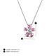 3 - Bloom Pink Sapphire and Natural Diamonds Petite Women Flower Pendant Necklace 
