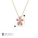 3 - Bloom Pink Sapphire and Natural Diamonds Petite Women Flower Pendant Necklace 