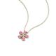 4 - Bloom Pink Sapphire and Natural Diamonds Petite Women Flower Pendant Necklace 