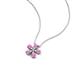 4 - Bloom Pink Sapphire and Natural Diamonds Petite Women Flower Pendant Necklace 