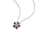 4 - Bloom Red Garnet and Natural Diamonds Petite Women Flower Pendant Necklace 