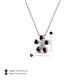 3 - Bloom Red Garnet and Natural Diamonds Petite Women Flower Pendant Necklace 