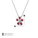 3 - Bloom Ruby and Natural Diamonds Petite Women Flower Pendant Necklace 