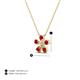 3 - Bloom Ruby and Natural Diamonds Petite Women Flower Pendant Necklace 