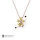 3 - Bloom Yellow Diamonds and Natural Diamonds Petite Women Flower Pendant Necklace 
