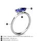 4 - Esther Emerald Shape Iolite & Heart Shape Lab Created Blue Sapphire 2 Stone Duo Ring 