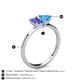 4 - Esther Emerald Shape Tanzanite & Heart Shape Blue Topaz 2 Stone Duo Ring 