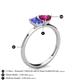 4 - Esther Emerald Shape Tanzanite & Heart Shape Rhodolite Garnet 2 Stone Duo Ring 