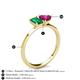 4 - Esther Emerald Shape Lab Created Emerald & Heart Shape Rhodolite Garnet 2 Stone Duo Ring 
