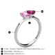 4 - Esther Emerald Shape Pink Sapphire & Heart Shape Rhodolite Garnet 2 Stone Duo Ring 