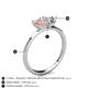 4 - Esther Emerald Shape Morganite & Heart Shape Forever One Moissanite 2 Stone Duo Ring 