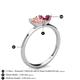 4 - Esther Emerald Shape Morganite & Heart Shape Pink Tourmaline 2 Stone Duo Ring 