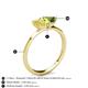 4 - Esther Emerald Shape Lab Created Yellow Sapphire & Heart Shape Peridot 2 Stone Duo Ring 