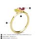 4 - Esther Emerald Shape Lab Created Yellow Sapphire & Heart Shape Pink Tourmaline 2 Stone Duo Ring 