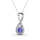 1 - Mandana 5.00 mm Round Tanzanite and Diamond Vertical Infinity Pendant Necklace 