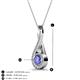 3 - Mandana 5.00 mm Round Tanzanite and Diamond Vertical Infinity Pendant Necklace 