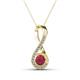 1 - Mandana 5.00 mm Round Ruby and Diamond Vertical Infinity Pendant Necklace 